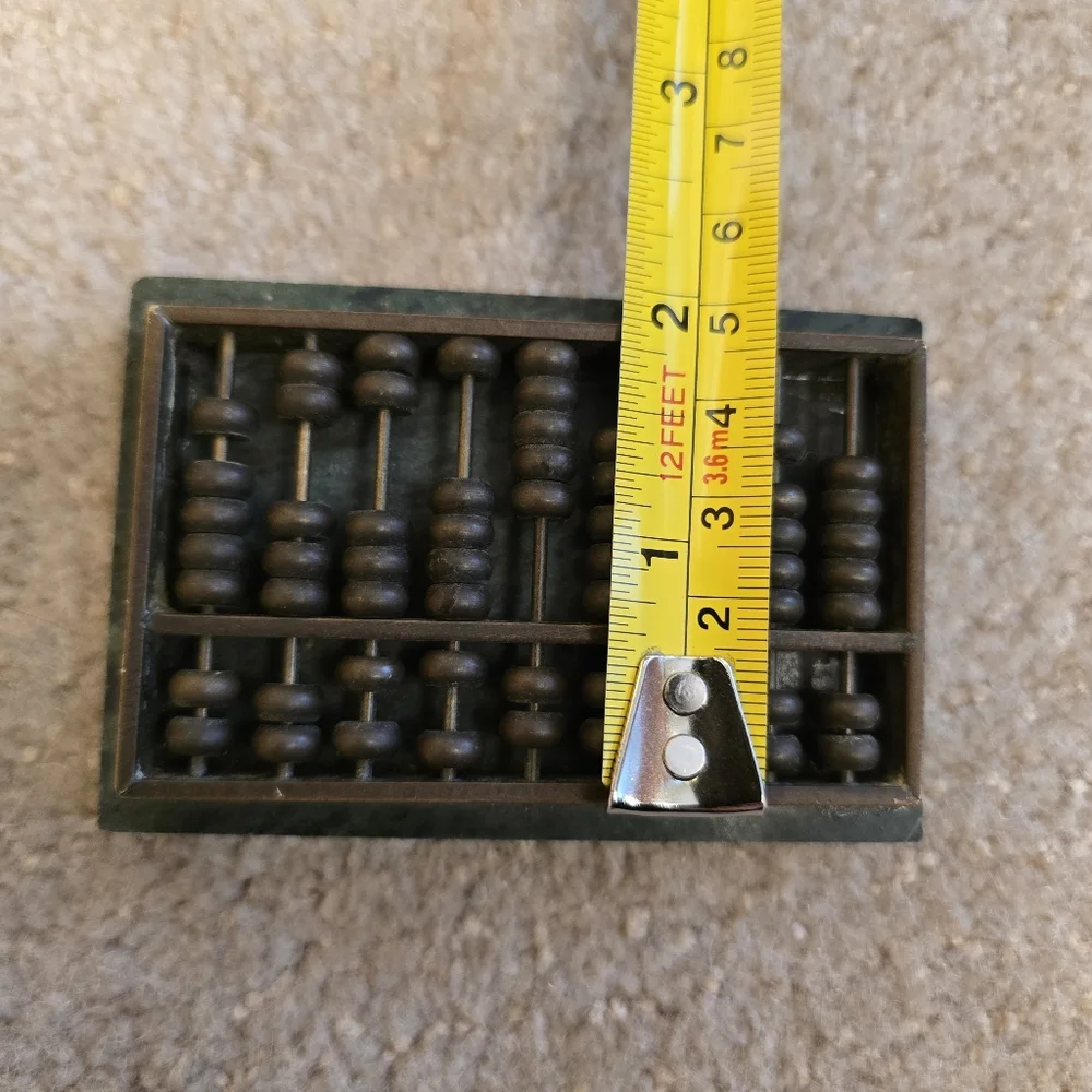 Mini Small BRASS Metal Working ABACUS Palm Sized Desk Display Marble